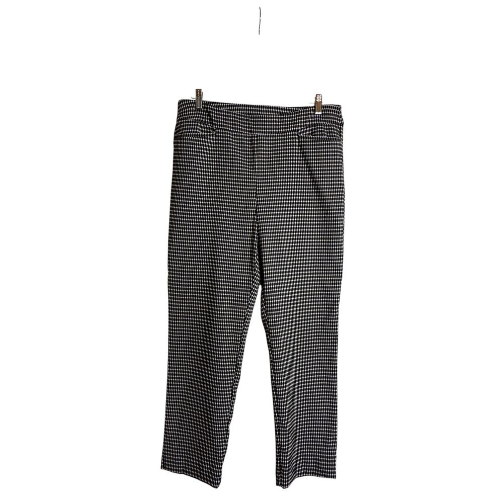 Chico's Women's High Waisted Textured Ponte Knit Ankle Pants Size 12 Reg Multi